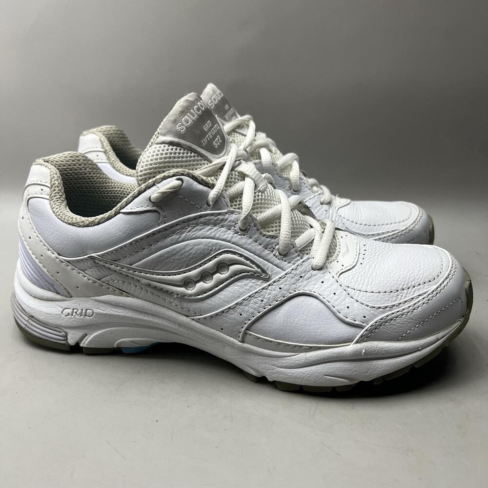 Saucony Grid Integrity ST2 Walking Shoes Women Size 9 White Comfort Low Sneakers